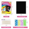 ZMLM Scratch Paper Art Set, 60 Pcs Rainbow Magic Scratch Paper for Kids Black Scratch Off Art Crafts Kits Notes with 5 Wooden Stylus for Girls Boys Toy Halloween Party Game Christmas Birthday Gift