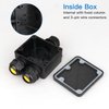 2 Pcs Waterproof Junction Box 3 Way, IP68 External Waterproof Electrical Junction Box Black Waterproof Junction Box Outdoor Cable Connector, for Diameter 5mm -15mm Wire Gland External (Small)