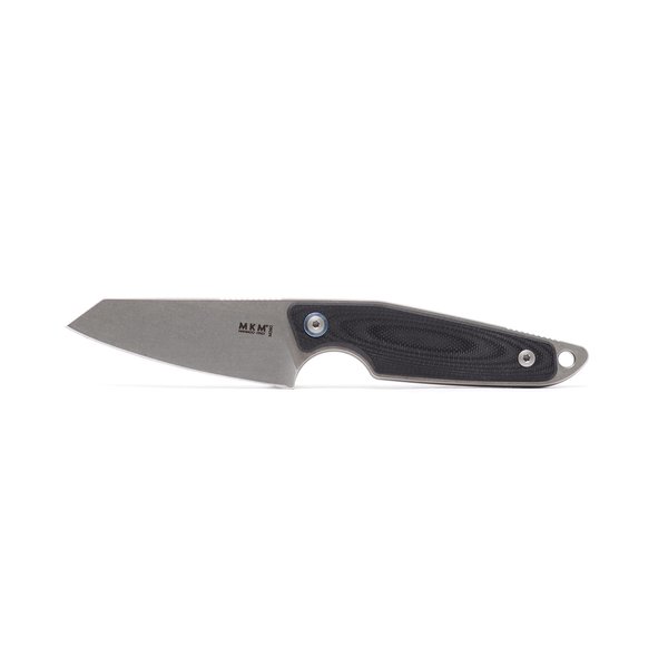 MKM Maniago Knife Makers MAKRO 2 Sheepsfoot Fixed Blade Knife and EDC Tool - M390 Super Steel, Full Tang, Designed by Jesper Voxnaes, Made in Italy, Includes Leather Sheath (Black G10)