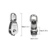 Hamineler 2PCS 304 Stainless Steel Single Pulley Block M15, Wire Rope Crane Pulley Block Hanging Wire Towing Wheel with 2PCS Spring Snap Hook