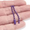 Hackberry Creek Purple Ball Chain Necklace - 30" Steel Bead Chain - 2.4mm #3 Military Dog Tag - Durable Epoxy Coated - Customizable for Charms & Pendants