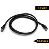 iMBAPrice 3' Cat5e Network Ethernet Patch Cable, 10 Pack, Black (IMBA-CAT5-03BK-10PK)