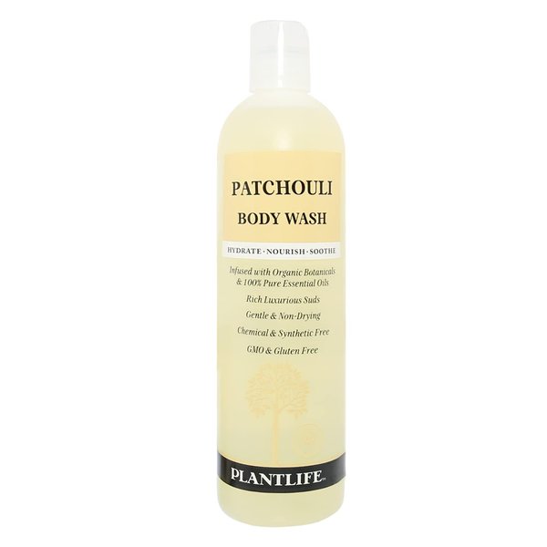 Plantlife Patchouli Body Wash - GMO and Gluten Free Gentle and Moisturizing Body Wash That Contains Only Ingredients Straight from Nature - Made in the USA 14 oz