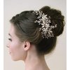 FUILUA Flower Bride Wedding Hair Piece Pearl Bridal Hair Comb Rhinestone Leaf Hair Accessories for Women and Girls