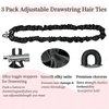 3Pcs Adjustable Silk Hair Tie Extra Length Satin Scrunchies for Women Girls, Hair Scrunchies No Slip Ouchless Hairband Women's Black Satin Hairband Ponytail Holders Hair Scrunchies Accessories