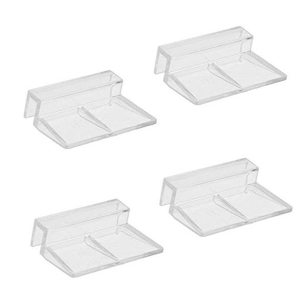 Haulonda 4pcs Clear Color Acrylic Aquarium Fish Tank Glass Cover Clip Support Holder (5mm)