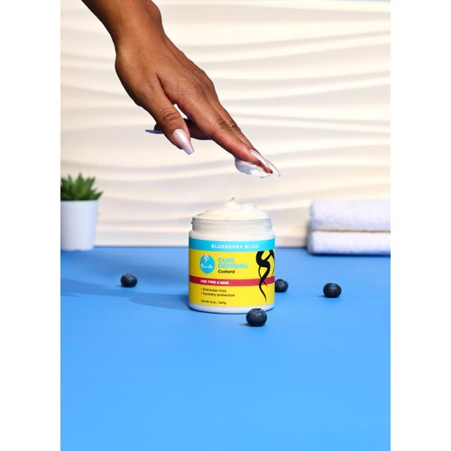 Curls Blueberry Bliss Defining Custard - 8 oz, Cream for Frizz Control & Humidity Protection, Enriched with Aloe Leaf Extract, Coconut Oil, Shea Butter & Mango Seed Butter, Type 4 Coils