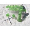 Genuine Surf Tumbled Green Sea Glass Hair Clip Set - Includes 2 Hair Combs, 1 60 mm French Barrette, 2 Hair Pins