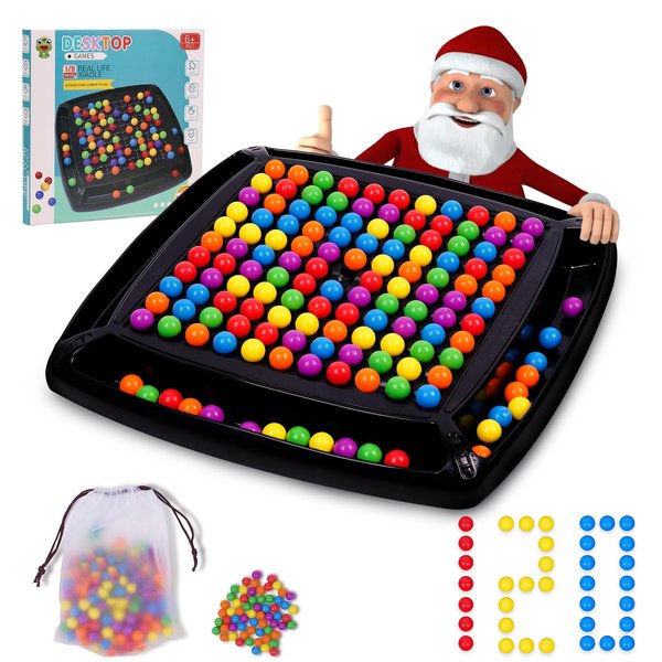 Gencokok 120PCS Intellectual Chessboard, 2024 New Intellectual Chessboard Dual Dual, Color Board Game, Fun Table Top Strategy Game, Family Board Games for Kids and Adults (120PCS)