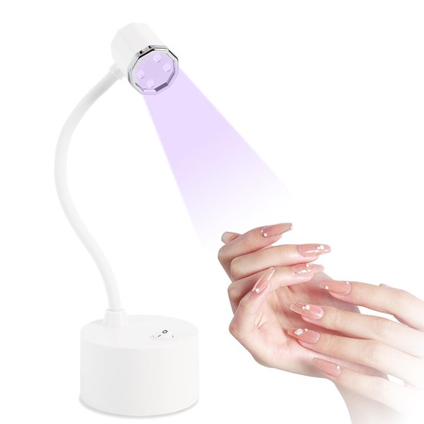 ITOWNKN Touch Switch Gel X Lamp,Flash Cure Mini Nail Lamp, Rechargeable Cordless UV LED Light,Gooseneck Nail Gel Dryer for Home Nail DIY Manicure