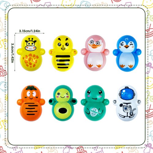 XIPEGPA 150 PCS Mini Tumbler Toys Mini Animal Toy Party Favors for Boys Girls for Classroom Rewards Goodie Bag Filler Treasure Box Gifts Birthday Party Favors