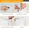 Hibbent Universal Toilet Tank Flush Lever Replacement, Toilet Handle Replacement Trip Levers with Stainless Steel Flapper Chains for Most Side Mount Toilets,Toilet Repair Handle,Shiny Gold