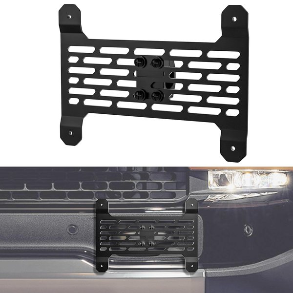 License Plate Holder Compatible with Rivian R1S/R1T, Front Plate Frames Tow Hooks License Plate Mount for Rivian R1T R1S Accessories 2022 2023 2024 (Normal)