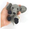 PETFLY Dog Teeth Cleaning Organic Cotton Crochet Squeaky Dog Toy for Small Dog - Elephant