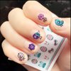 BYNYTO 12 Sheets Glitter Easter Nail Stickers for Art Bunny 3D Self-Adhesive Decals Eggs Basket Stuffers Rabbits Chick Butterfly Flowers Design Women Girls Kids DIY Decorations