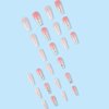 Hkanlre Bling Press on Nails Long Gradient Fake Nails Tips Full Cover False Coffin Nails for Women and Girls 24PCS