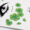 St. Patrick's Face Sticker Green Shamrock Face Gems Temporary Tattoos Sticker Clove Face Body Tattoos Party Makeup Self Adhesive St. Patrick's Day Holiday Festival Party Supplies 2pcs