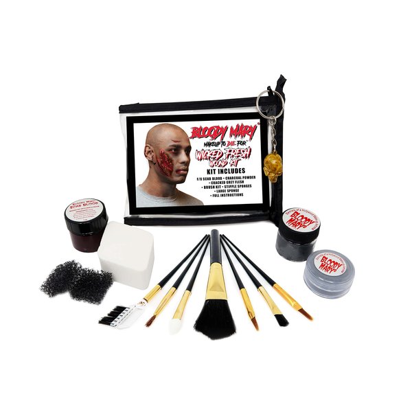 Bloody Mary's MINI Wicked Fresh Wound Makeup Kit Medium to Dark F/X Makeup Halloween Costume Horror Special Effects Theater Cosplay