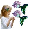 Mermaid Hairclip Mermaid Tail Hairpins Mermaid Shell Starfish Sequin Hair Accessories for Girls Women Pool Beach Party Gift (Blackish Green)