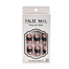 Gold French Tip on Nails Short Square Press on Nails Black Fake Nails Glitter Design Glue on Nails Acrylic 24 Pcs False Nails for Women Girls