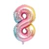 32 Inch Rainbow Gradient Number 8 Crown Balloons Set,8th Birthday Balloons for Boys and Girls, Childrens 8th Birthday Party Decorations (8)