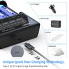 XTAR VC4 PLUS Battery Charger - USB C Charger - Customizable Charging Current - Battery Capacity Test & Recovery - Multiple Protection - Compatible with Li-ion, Ni-MH - Rechargeable Battery Charger