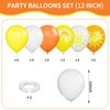 Sun Balloons, 12 inch Yellow Orange White Latex Balloons Boho Rainbow Sunrise Printed Latex Balloons Half Sun Sunshine Balloons for Sun Party Birthday Baby Shower Decoration Supplies