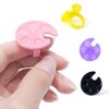 HLLMX 4 PCS Mini Nail Art Polish Holders Mini Ring Tray Palette Nail Art Ring Palette Finger Wearable Nail Polish Glue Container Manicure Tool, pink