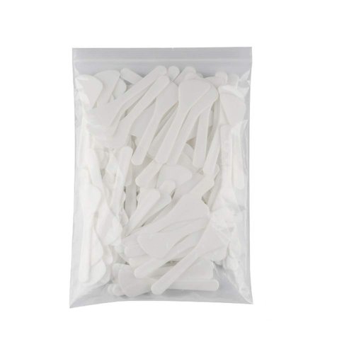 100Pcs Mini Disposable Cosmetic Spatulas Facial Care Cream Mask Spoon Stick Plastic Mixing Spatulas Makeup Scoop for Mixing and Sampling Makeup Cosmetic Beauty Tools, White