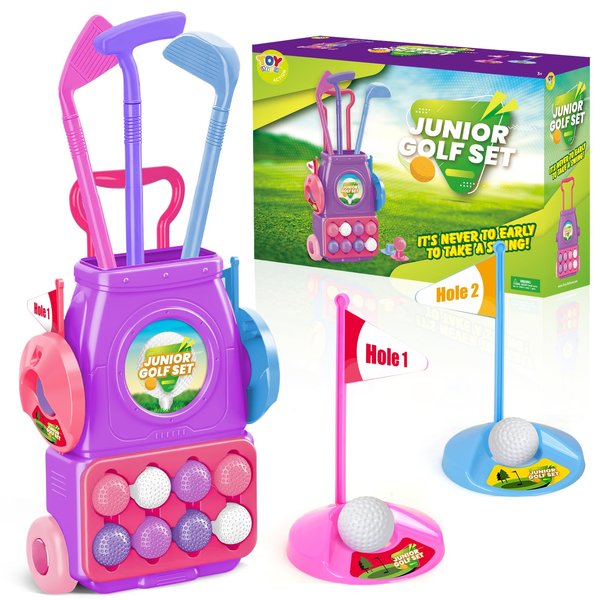 TOY Life Pink Golf Clubs for Girls - Girls Golf Set for Toddlers - Girls Sports Toys - Indoor & Outdoor Toys for Girls - Golf Game for Girls - Birthday Gifts for Girls Ages 2 3 4 5 6