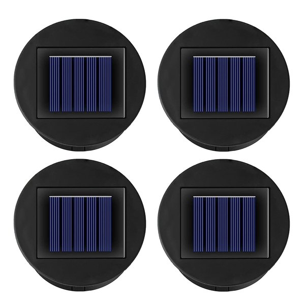 Ostritec 4 Pack Solar Lights Replacement Top, (Top Size 3.15 inch, Bottom Size 2.76 inch)Solar Lantern Light Lids, Waterproof Solar Replacement Top Parts for Outdoor Hanging Lanterns(Warm White)