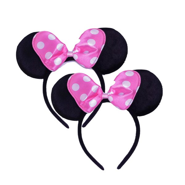 Generic 2Pack Minnie Girl Mouse Ears with Bow. Headbands for Mommy and Daughter. PINK