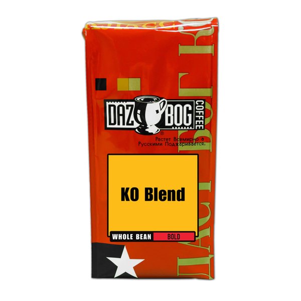 Dazbog Coffee | KO Blend | Whole Bean Coffee | 11 oz. | Dark Roast Flavor | Full-Bodied, Smoky, Pungent Blend | Intense & Lively | Heavenly Rich | Vacuum Sealed Freshness