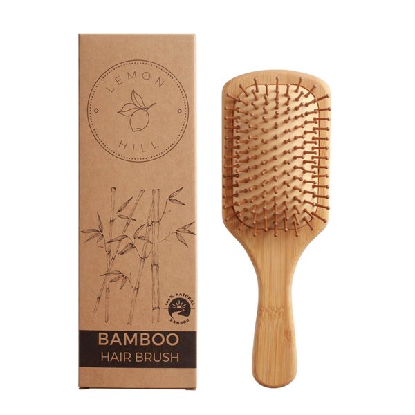 Lemon Hill - Bamboo Hair Brush - Eco Friendly Hair Brush Detangler - Anti Frizz Hair Brushes - with Bamboo Bristles for Massaging Scalp - Scalp Brush - Curl Defining Brush - Bamboo Brush