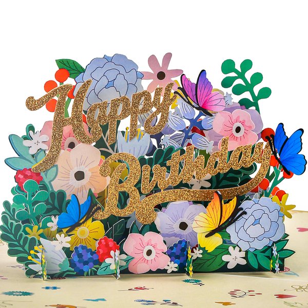 TRUANCE Pop Up Happy Birthday Card Flowers For Mom Daughter Dad Sister and Friend, Birthday Card for Wife Husband Birthday Card With Blank Note