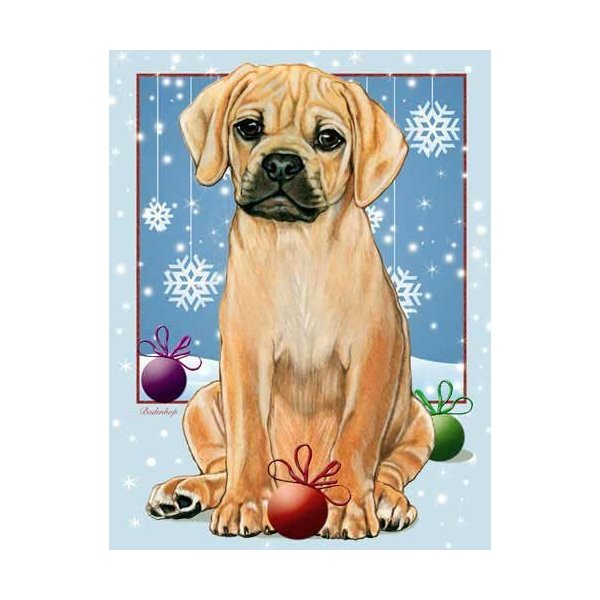 Pipsqueak Puggle Christmas Cards : 10 Holiday Cards with Red Envelopes - ADORABLE!