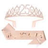 CIEHER 25th Birthday Crown + 25th Birthday Sash + Pearl Pin Set, 25th Birthday Gifts for Girls It's My 25th Birthday Decorations Women Happy 25th Birthday Party Supplies