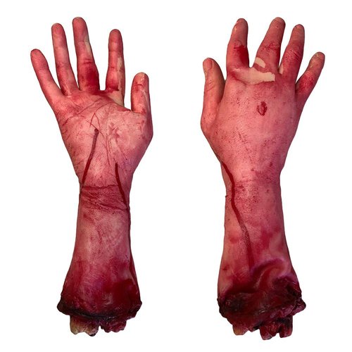 Toyvian Fake Severed Hands Halloween Zombie Hand Severed Arm Props Broken Body Parts for Haunted Halloween Decorations ,1 Pair