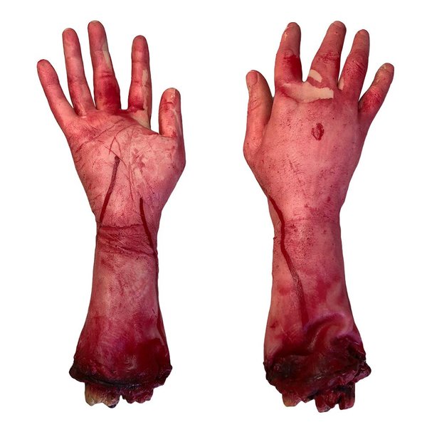 Toyvian Fake Severed Hands Halloween Zombie Hand Severed Arm Props Broken Body Parts for Haunted Halloween Decorations ,1 Pair