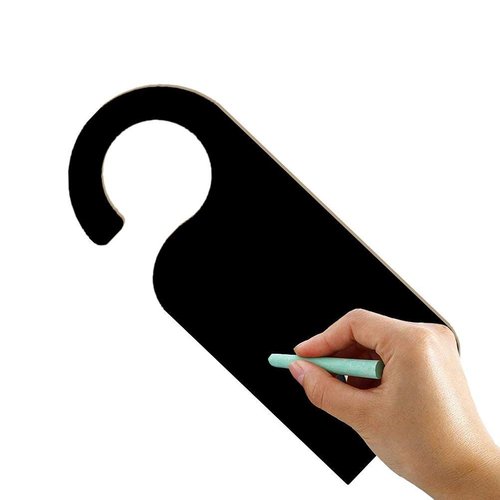 FRECI 6pcs Wooden Blackboard Door Sign Hanger, Reusable Label, Eco-friendly, Versatile, Uncoated, Black, Small, Rectangular Signs
