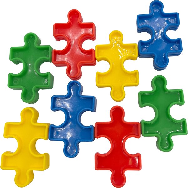 Mandarin Bird Toys by M&M 3002 Plastic Puzzle Piece Pk8 - Smoothly Shaped Brightly Colored Classic Bird Foot Toys, Interlocking, Create Designs and Patterns, Great Fun for Sm and Med Size Pet Birds