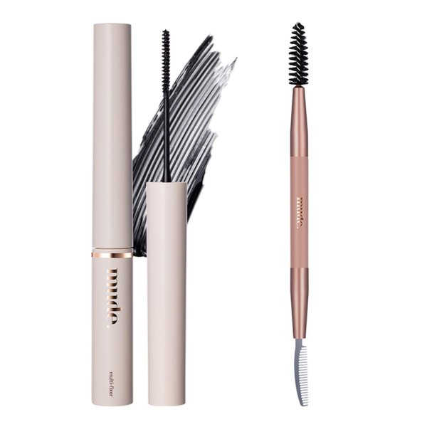 mude Inspire Skinny Curling & Multi-Fixer Clear Black and Lash Comb Set Volumizing Lengthening Curling Mascara for Dramatic Lashes Smudge-Proof Water-Proof Stays on All Day