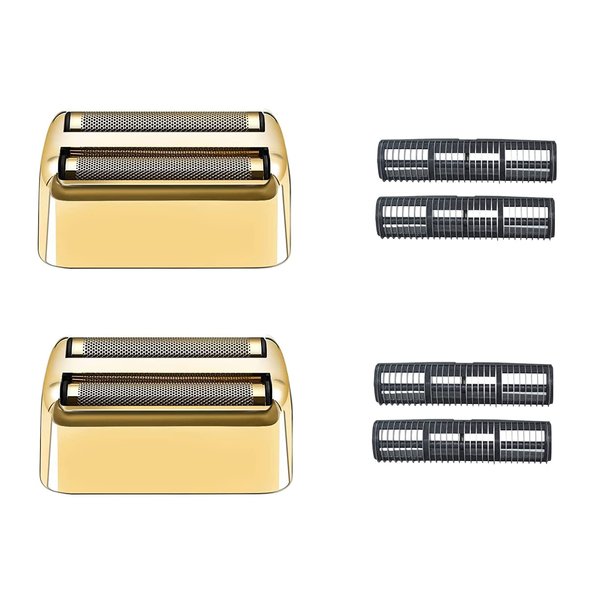 VALLNEI Replacement Foil and Cutters Compatible with BaBylissPRO Double Foil Shaver, Replacement Foil Compatible with BaBylissPRO FXFS2 Shaver,2 PACK (Golden)