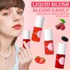 Lip Tint Korean Stain Set, 4 Colors Tinta Para Labios Waterproof Long Lasting Plumping Lip & Cheek Tint Moisturizing Non-sticky Easy Apply Mini Water Lipstick(Apple& Strawberry& Watermelon& Cherry)