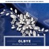 Olbye Women’s Wedding Hair Comb Silver Rhinestone Bridal Headpiece Flower Crystal Prom Hair Pieces Pearls Bride Decorative Hair Clips Bridesmaids Hair Side Combs Wedding Hair Accessories for Brides
