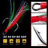 AMHDV Feather Fishing Hooks Strong Treble Hooks Size 2 4 6 8 10 (Pack of 20) (Red and green, 2#)