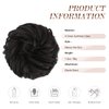 FESHFEN Messy Bun Hair Piece Hair Bun Scrunchies Darkest Brown Synthetic Wavy Chignon Ponytail Hair Extensions Thick Updo Hairpieces for Women Girls 1PCS