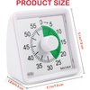 Secura 60-Minute Visual Timer, Classroom Timer, Countdown Timer for Kids and Adults, Time Management Tool for Teaching (Green & White)