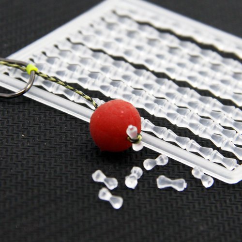 SAMSFX 500PCS Carp Fishing Hair Stops for Fishing Float Baitstops Boilie Stops Clear Color