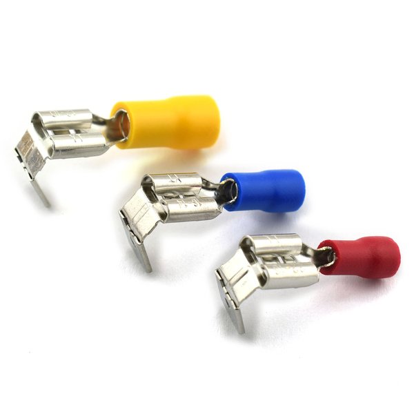DZS Elec 30pcs A.W.G 12-10 16-14 22-16 Crimp Connector Kit PVC Semi-Insulated Piggy Back Spade Quick Splice Male/Female Wire Terminals
